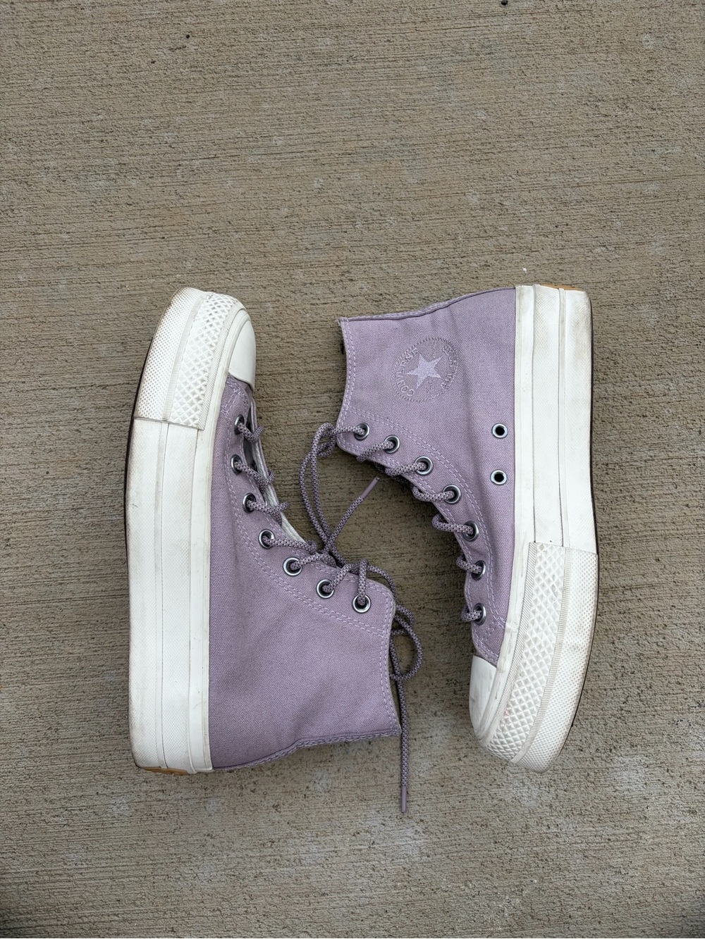 Converse Platform Chuck Taylor Move High Tops Lavender Lilac Canvas Sneakers 7.5